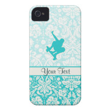 Teal Skateboarding iPhone 4 Cases