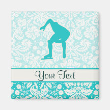 Teal Speed Skater Magnet