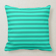Teal Striped Pillow