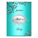 teal sweet 16 Birthday Party Custom Announcement