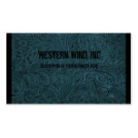 Teal Tooled Leather Business Card