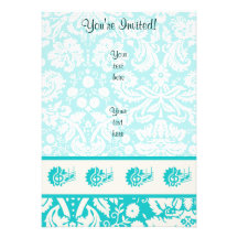 Teal Treble Clef Custom Invite