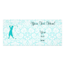 Teal Vintage Golfer Full Color Rack Card