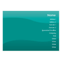 Teal Wave - Skinny Business Cards