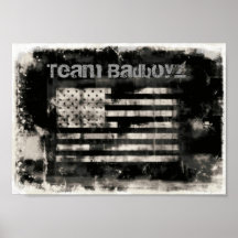 Team Badboyz American Flag Grunge poster