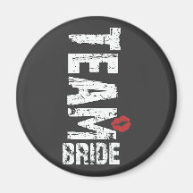 Team Bride Big Grunge Text Magnet