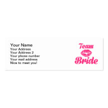 Team Bride kiss Business Card Template