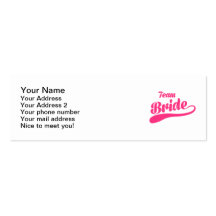 Team Bride Wedding Business Card Templates