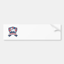 Team GB English bulldog team shield and scroll Bumper Stickers