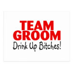 Team Groom Drink Up Bitches (Red) Postcard