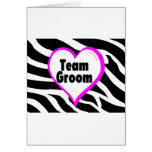 Team Groom (Heart Zebra Stripes) Greeting Cards