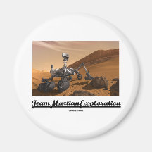 Team Martian Exploration (Curiosity Rover On Mars) Fridge Magnets