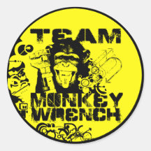 Team Monkey Wrench Round Sticker