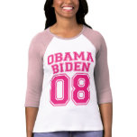 Team Obama Biden 08 Pink Graphic Design Shirt