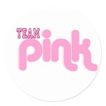 TEAM PINK ROUND STICKERS