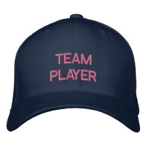 'TEAM PLAYER'  CAP EMBROIDERED BASEBALL CAP