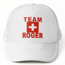 Team Roger with Swiss Flag Trucker Hat