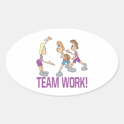 Team Work Oval Stickers