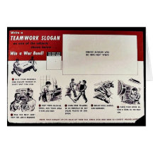 Team Work Slogan, Win A War Bond! Greeting Card