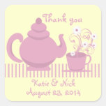 Teapot and Daisies Pink Sticker