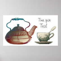 Teapot and Teacup art Poster