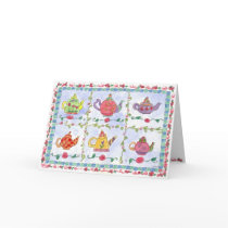 Teapot Flower Sampler Blank Note Card