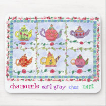Teapot Flower Sampler Chamomile Mouse Pad