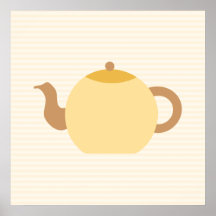 Teapot Picture in Neutral Colours. Poster