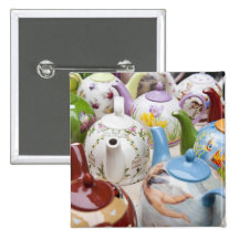 Teapots on sale in Leipzig, Germany Pin