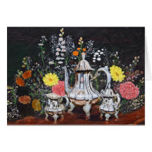 Teatime in the Garden by Jim Ivey--Blank Note Card