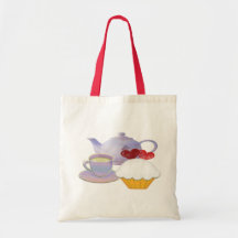 Teatime with Cupcakes heart Bags