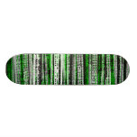 Tech Decay - Black and White on Green Custom Skateboard