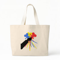 Technicolor Love Bouquet Primary Colours Canvas Bags