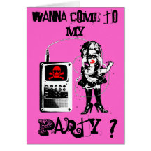 Techno-Bimbo Party Invite Card