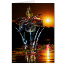 Techno Iris copy Greeting Cards