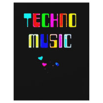 Techno Music heart Flyers