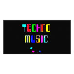 Techno Music heart Photo Card Template