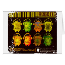 Techno Robot Greeting Cards