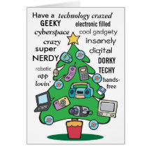 technology digital geeky christmas card
