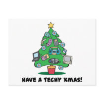 techy electronics chrismas tree postcard