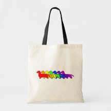 Teckel d'arc-en-ciel sac en toile
