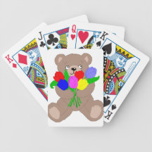 teddies tulips bicycle card deck