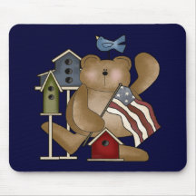 Teddy Bear 4th of July Mousepad