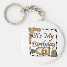 Teddy Bear 6th Birthday Gifts Keychain