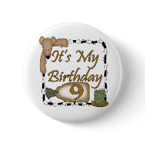 Teddy Bear 9th Birthday Gifts Buttons
