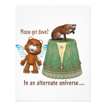 teddy bear asking siamese off table txt alternate personalized invitation
