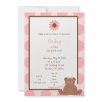 Teddy Bear Birthday Girl Invitations
