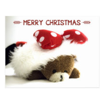 Teddy Bear Christmas Post Card