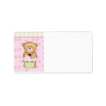 Teddy Bear Cupcake Party Address Label