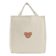 Teddy Bear Face Canvas Bags